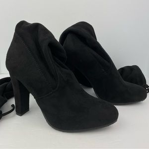 Forever size 7 Women’s Dasia-H1 Black Faux Suede Over The Knee Heel Boots